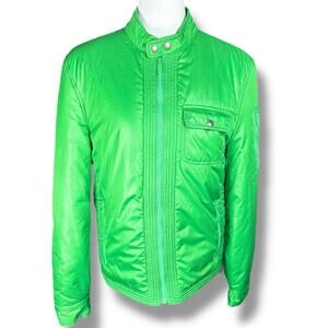 Juicy Couture JM Green Puffer Jacket M Vintage Y2K Streetwear Rare Unisex Zip Up